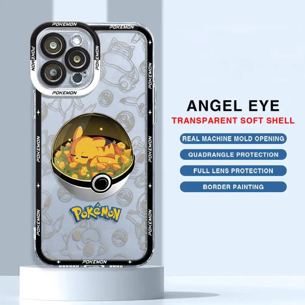 Pokemon Phone Case for Apple iPhone 15 Pro Max 13 14 Plus 12 Mini 11 Pro XR 8 SE 7 6S XS MAX Cover