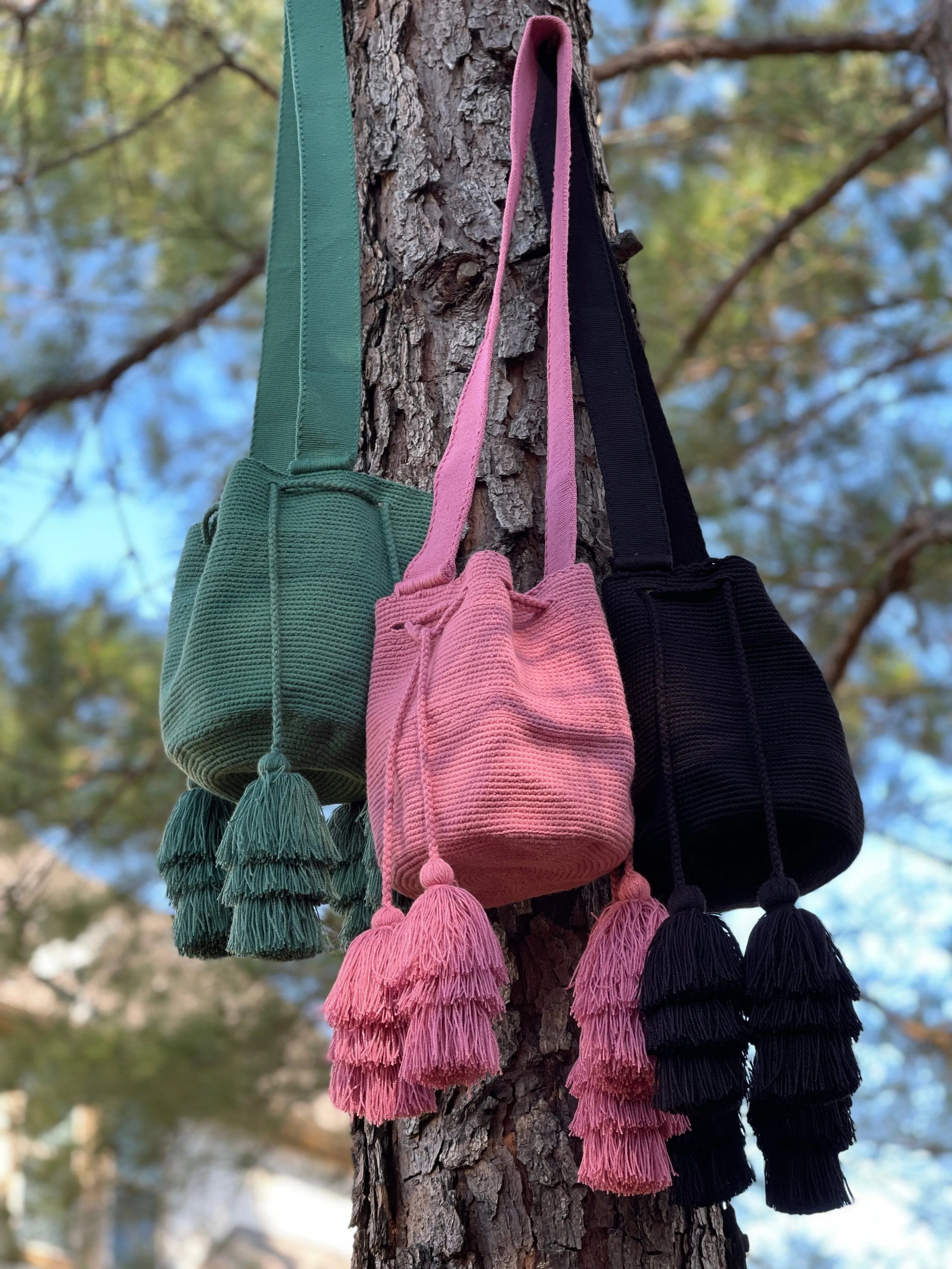 Pretty Tassel Bags | Earth Tones Crossbody Purses - M