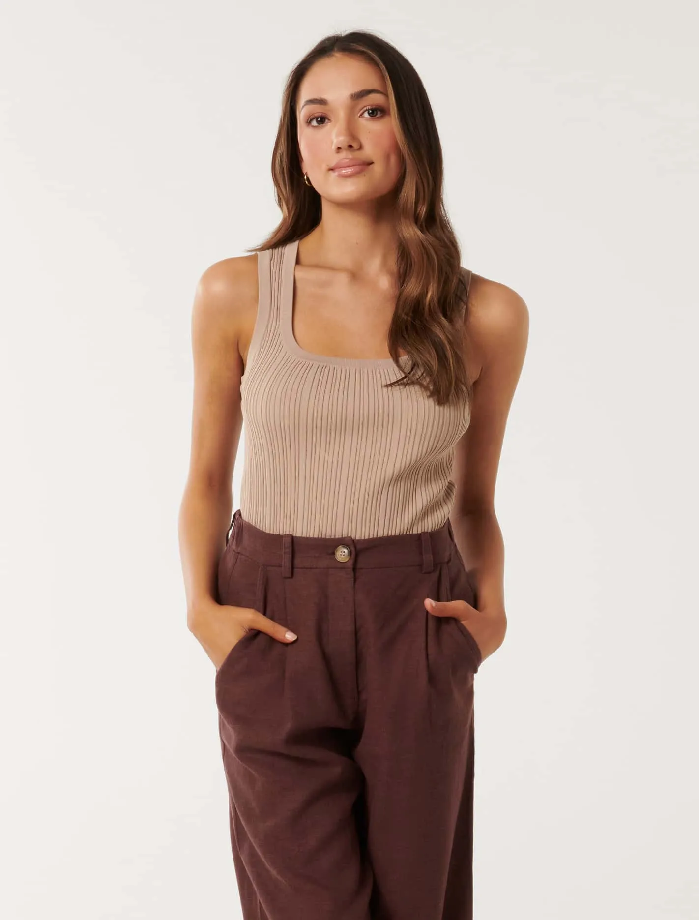 Seville Petite Mutli Rib Knit Tank Top