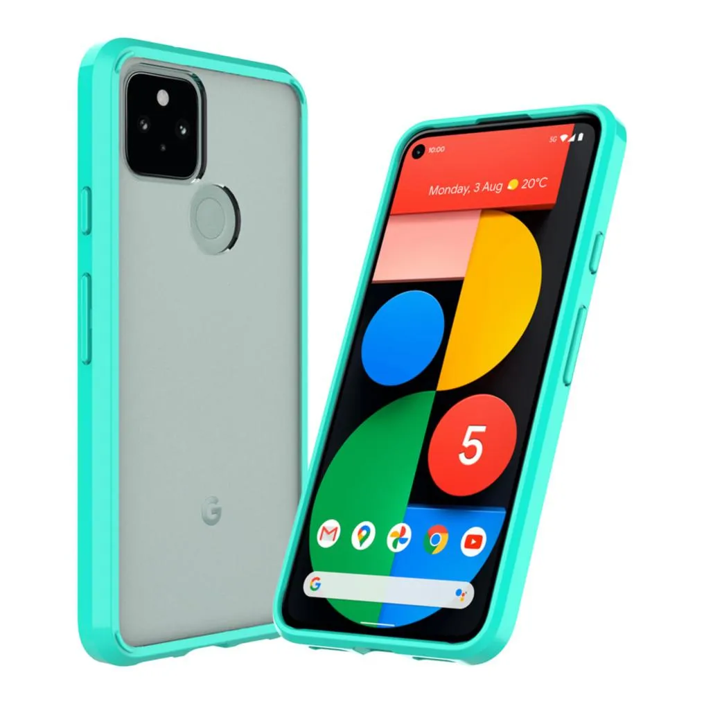 Teal Clear Pixel 5 Case - Hard Shell Series