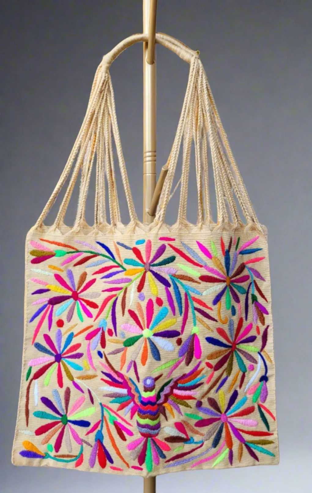 Tenango telar/embroidered tote