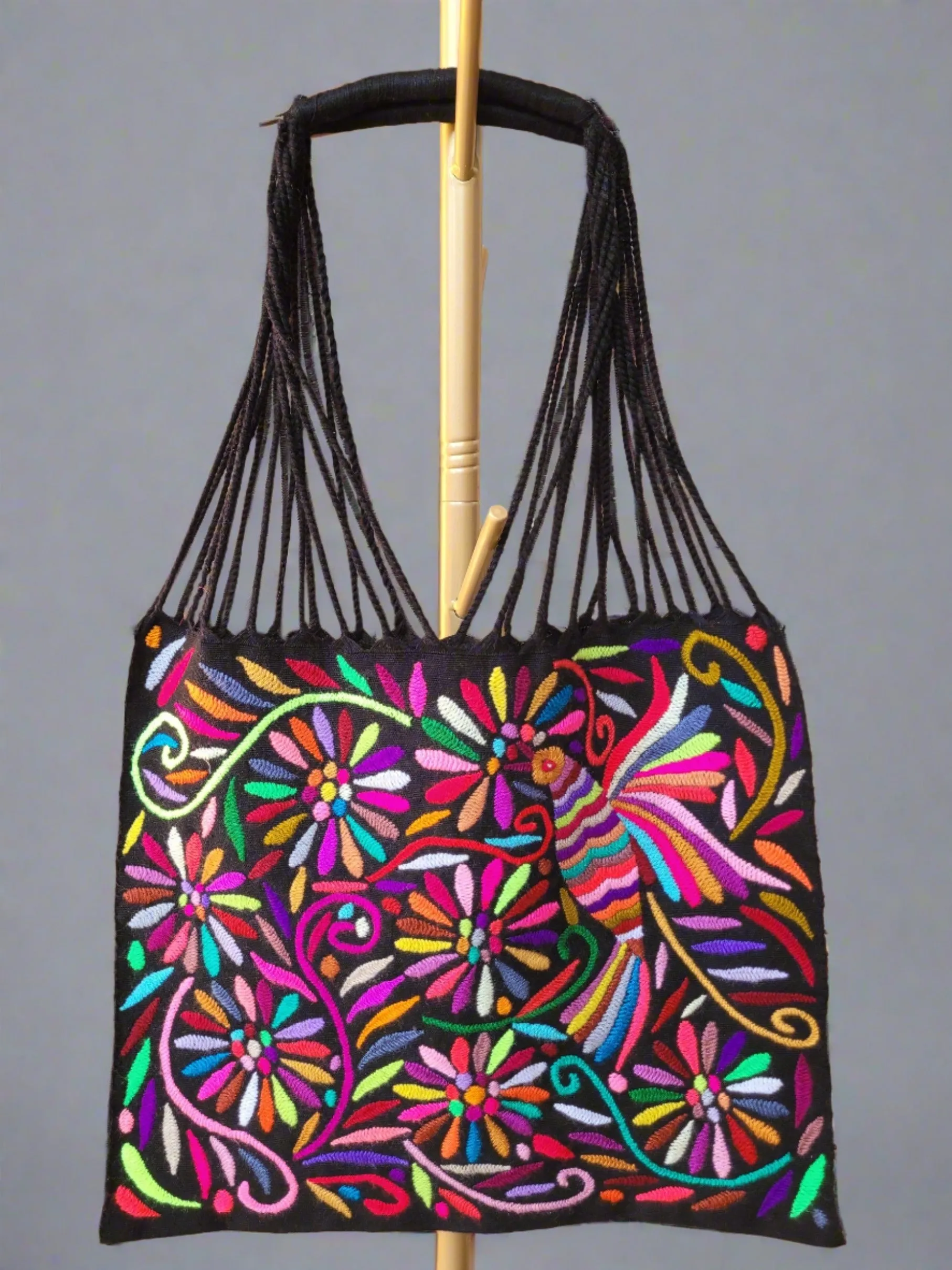 Tenango telar/embroidered tote