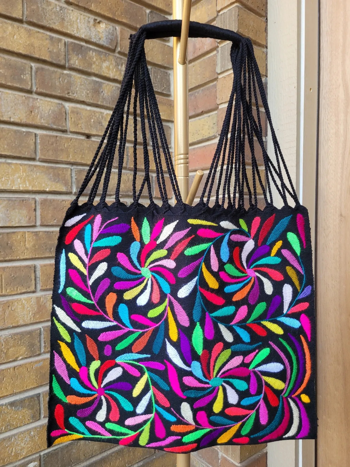 Tenango telar/embroidered tote