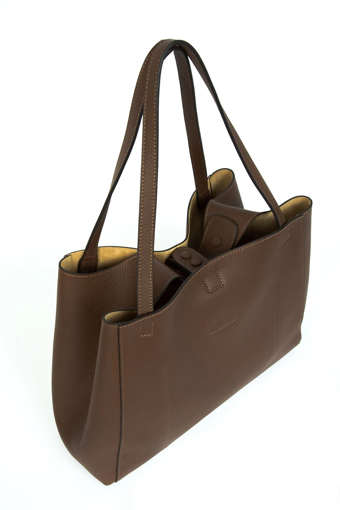 TOTONA HANDBAG IN ITALIAN LEATHER BROWN