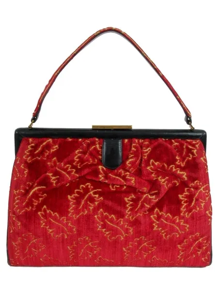 Velvet Carpetbag with cut out Leaves