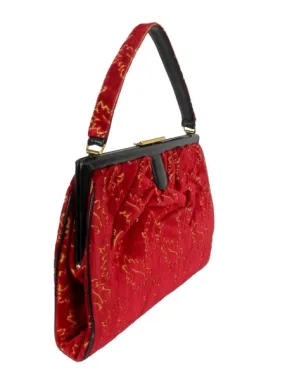 Velvet Carpetbag with cut out Leaves