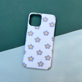 White Retro Floral Hard Case