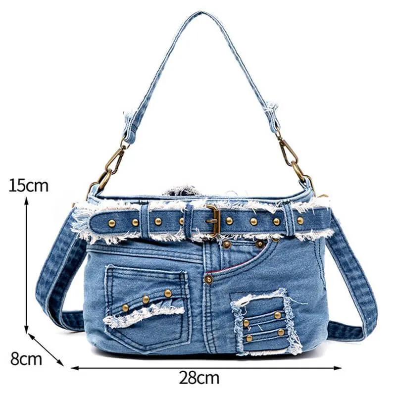 Women's Fashion Simple Denim Canvas Crossbody Bag